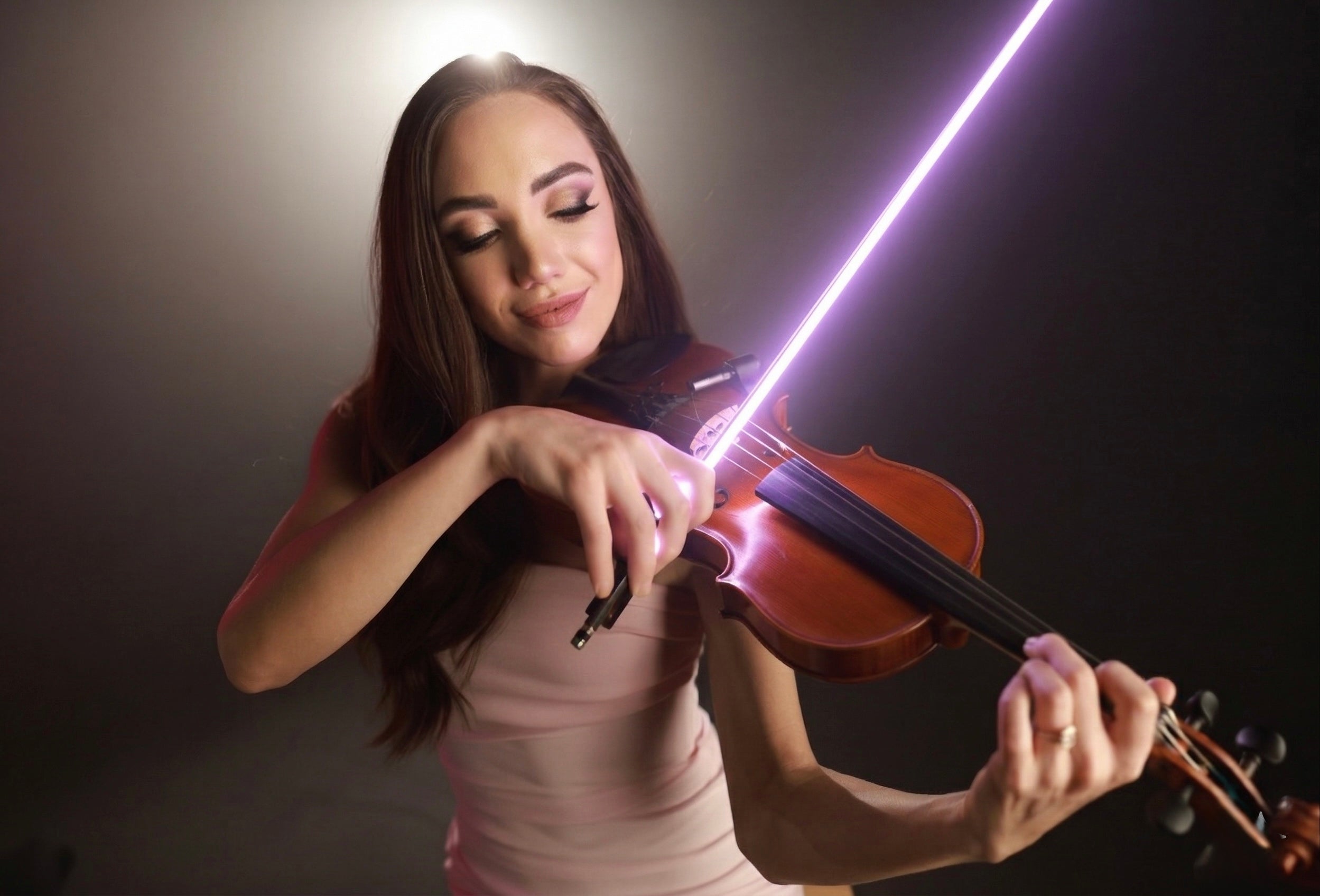 Purple Violin Aura Bow